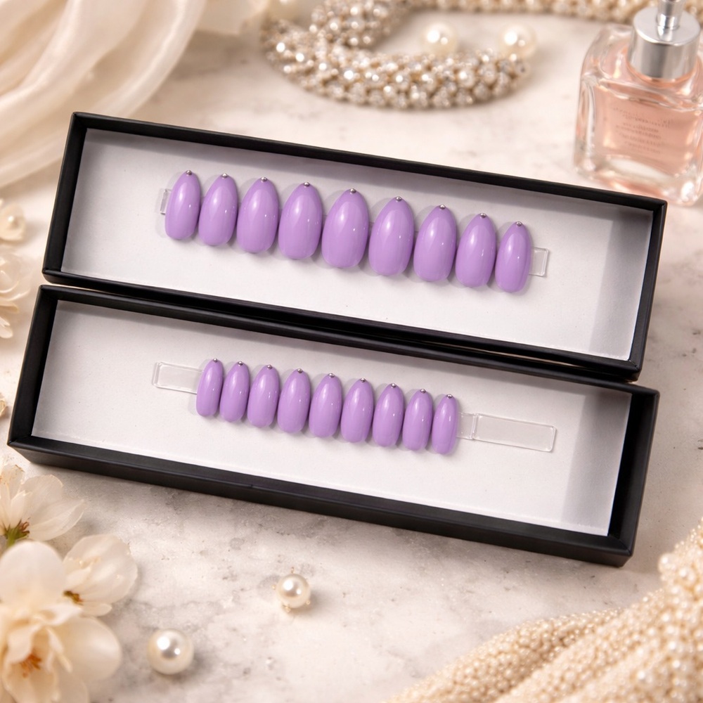 Handmade Purple Stiletto Press On Nails
